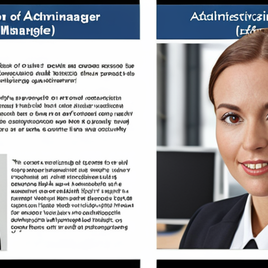 Here are two image prompts based on the provided text and table, focusing on the qualities of a modern administrative manager: