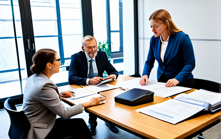 행정관리사와 취업 준비 노하우 - **

"A confident young professional in a smart, modest business suit, sitting at a clean desk in a m...