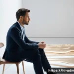 행정관리사 업무와 리더십 개발 - "A serene and thoughtful professional, appearing to be in their late 30s to early 40s, sits in a min...