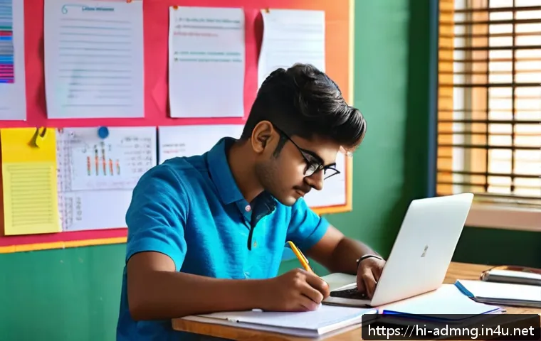 행정관리사 최신 시험제도 분석 - A focused Indian student of Hindi background studying administrative management exam preparation at ...